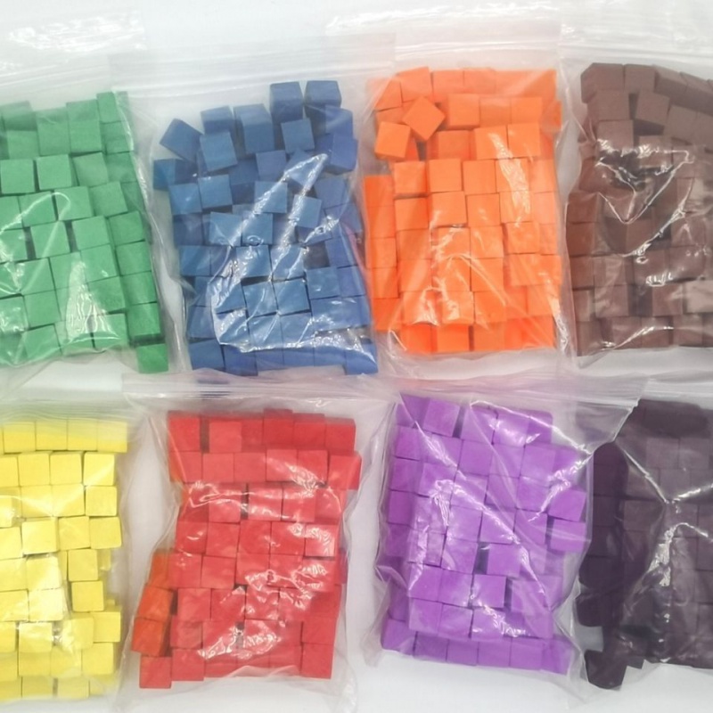 Board Game Hegemony - 100 buah/Lot 10mm kubus kayu warna-warni