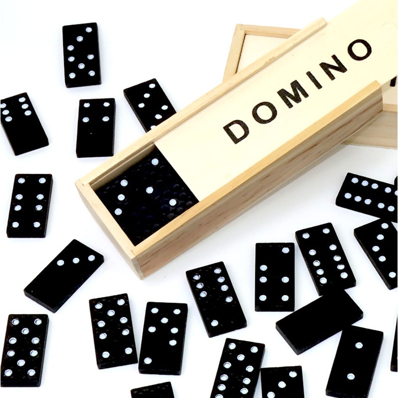 Board Game Monopoli - 28 Buah Domino Hitam Permainan Papan