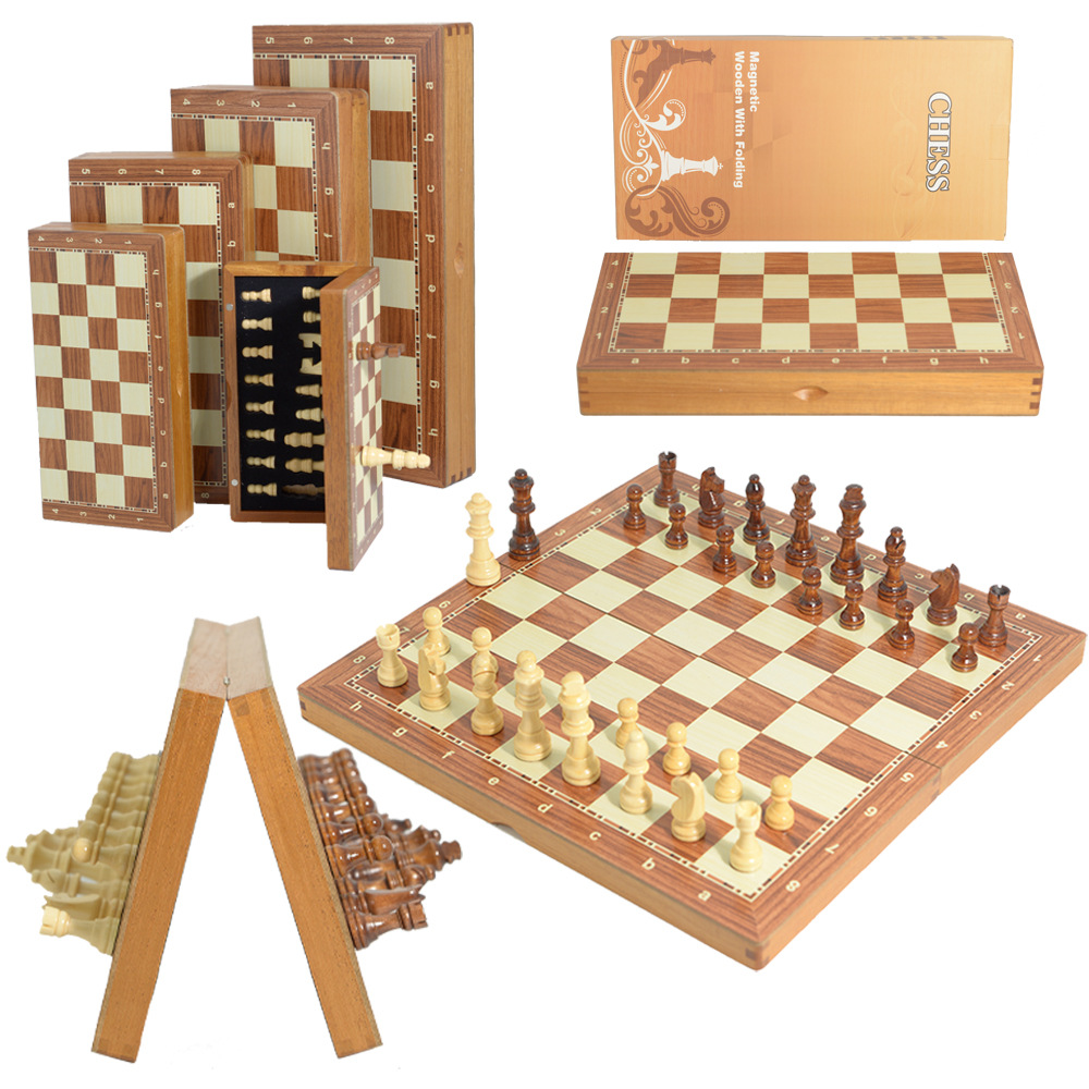 Board Game Yearbook - Set Catur Lipat Kayu Magnetik dengan