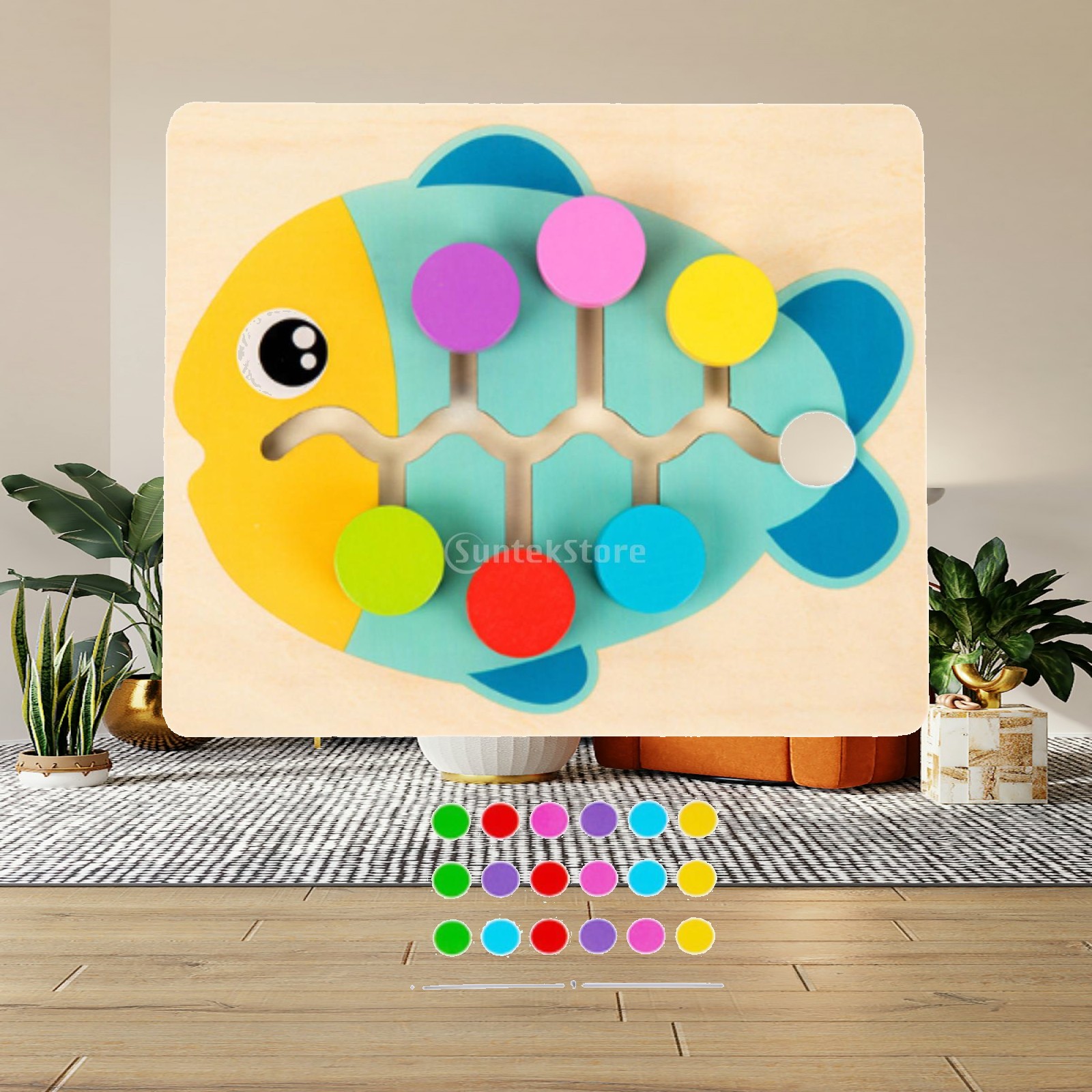Board Game For 6 Years Old - Puzzle Geser Pencocokan Warna Kayu Usia