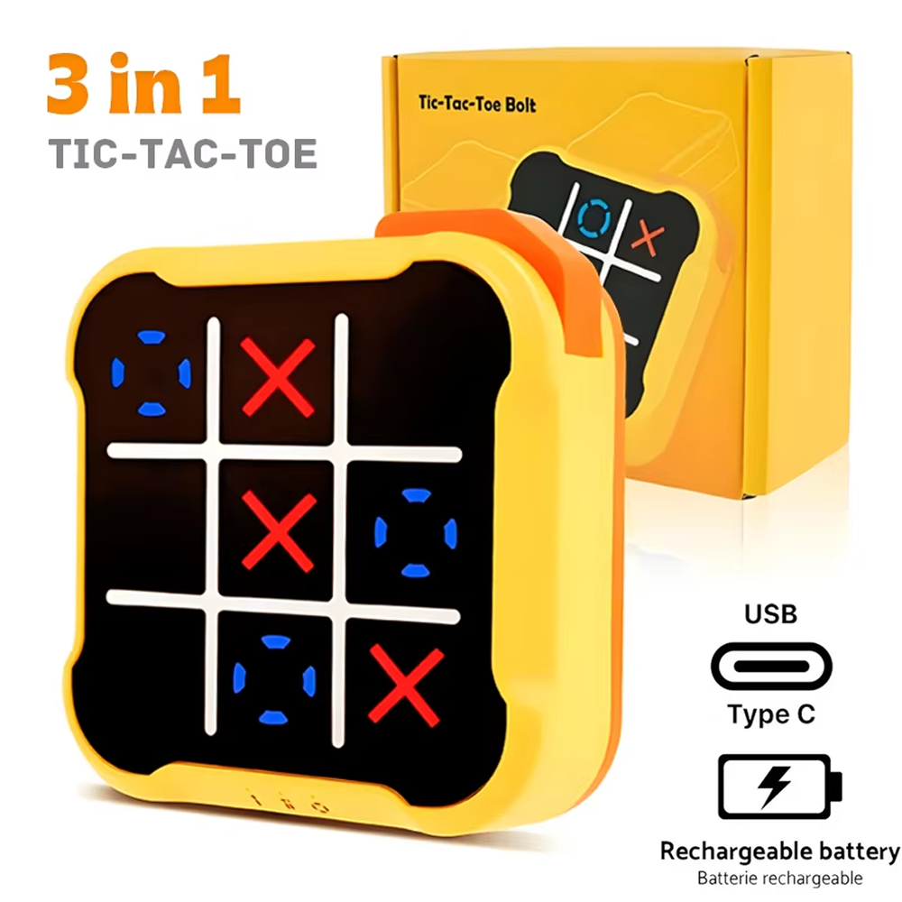Board Game For 3 Players - 3in1 Elektronik TIC-TAC-TOE Baut Permainan Catur