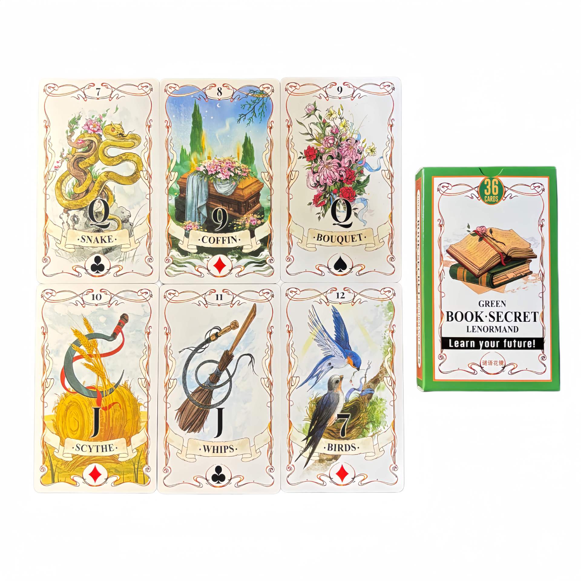 Board Game Yearbook - 36 Kartu Green Book Secret Lenormand