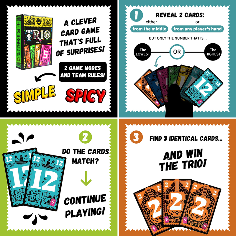 TRIO Permainan Kartu Strategis - Board Game For 3 Players ulasan dan harga