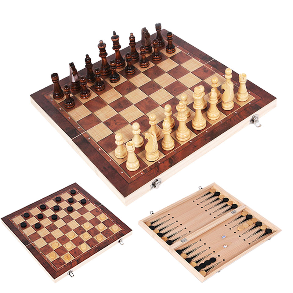 3 in 1 Permainan Catur Kayu Ba - Board Game Yearbook ulasan dan harga